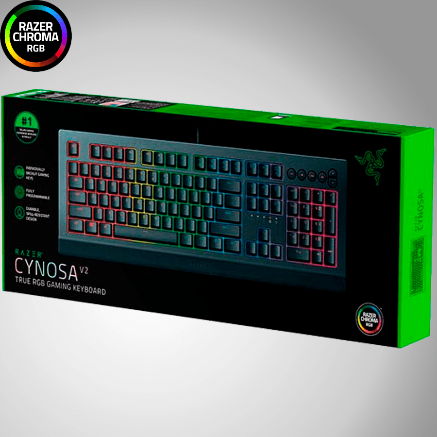 Teclado Razer Cynosa V2 Membrane Botones Media Chroma(P163B)