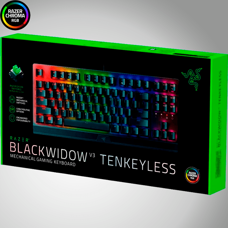 Teclado Sp  Razer Blackwidow V3 TKL RGB Mecánico Chroma green switch(P163B)