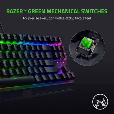 Teclado Sp  Razer Blackwidow V3 TKL RGB Mecánico Chroma green switch(P163B)