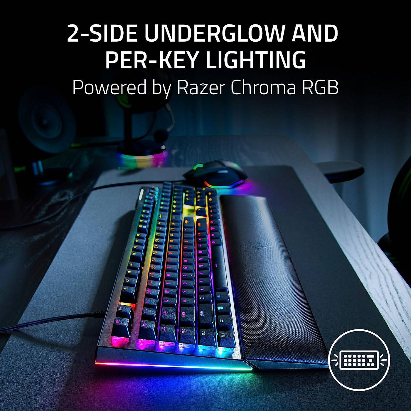 Teclado US Razer Blackwidow V4 Mechanical Chroma Black - Achorao