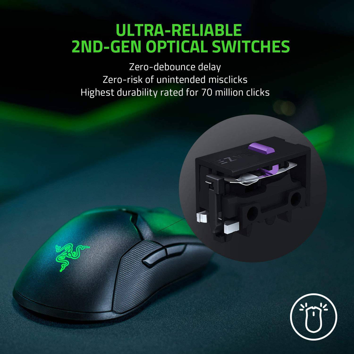 Mouse Razer Viper Ultimate Inalambrico Hyperspeed Focus+