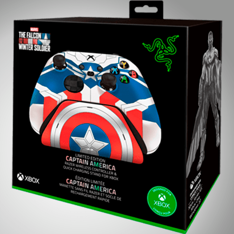 Gamepad Razer Capitan América Agarre texturado Carga Rápida PC/Xbox