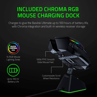 Mouse Razer Basilisk Ultimate Wireless Hyperspeed Rgb C/dock