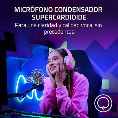 Micrófono Razer Seiren V3 Chroma USB Streaming Supercardioide c/n Sensor Touch Silent