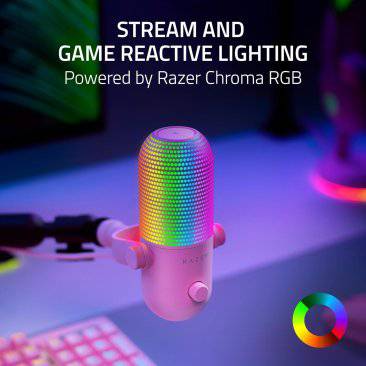 Micrófono Razer Seiren V3 Chroma USB Streaming Supercardioide c/n Sensor Touch Silent