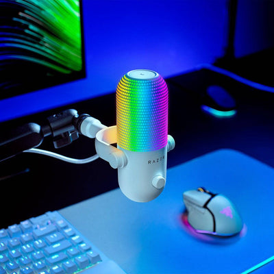 Micrófono Razer Seiren V3 Chroma USB Streaming Supercardioide c/n Sensor Touch Silent