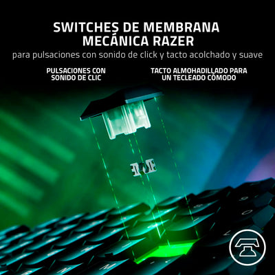 Teclado RAZER ORNATA V3 MECHA-Membrana LOW PROFILE 10 ZONAS SP CHROMA NEGRO