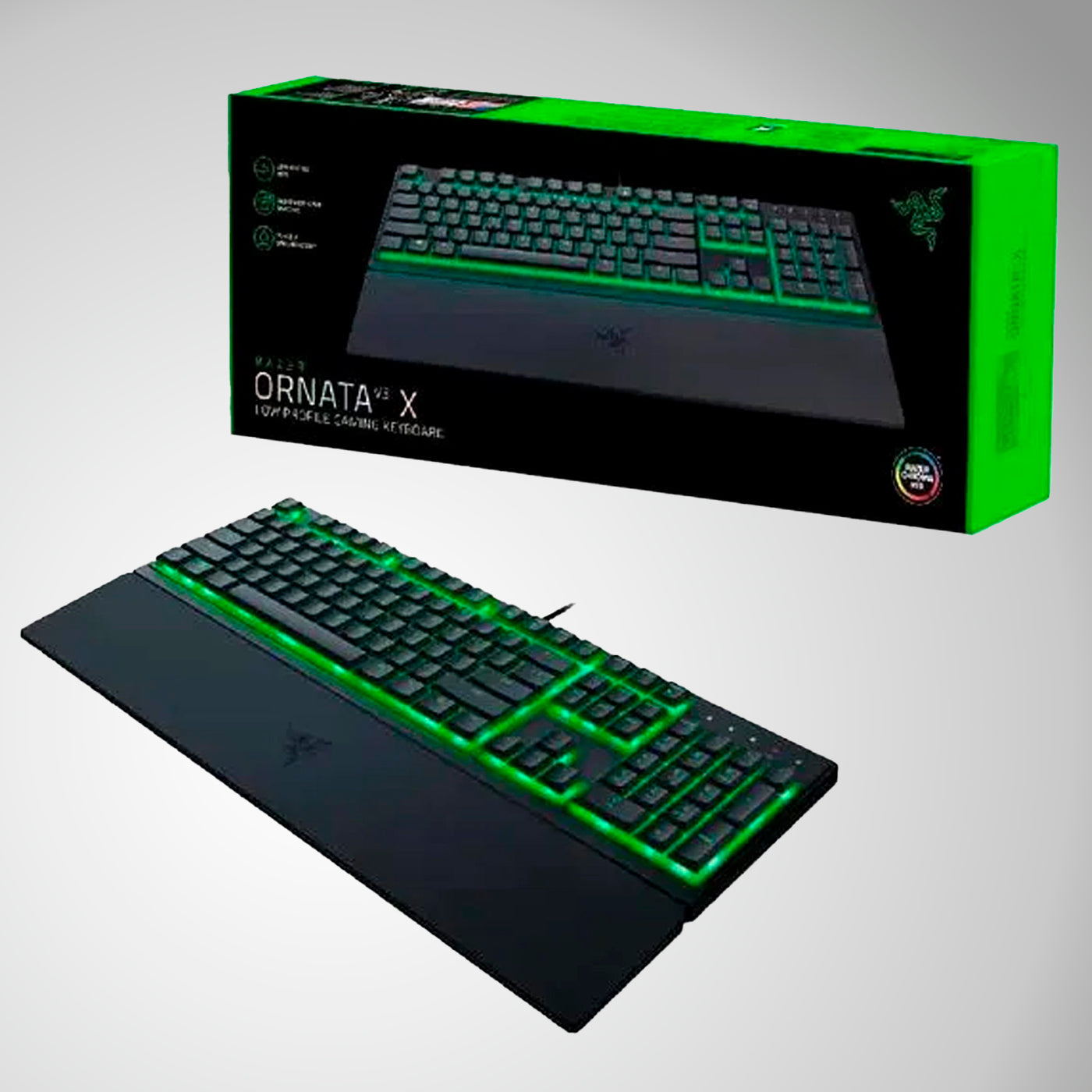 Teclado RAZER ORNATA V3 MECHA-Membrana LOW PROFILE 10 ZONAS SP CHROMA NEGRO