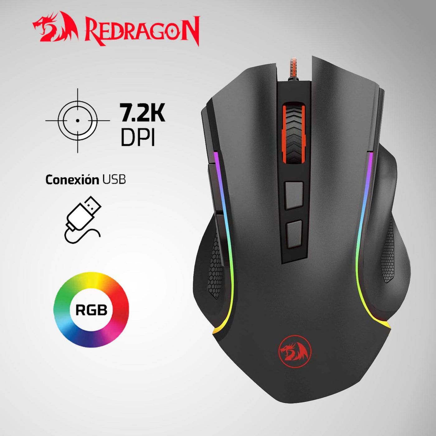 Mouse Redragon Griffin M607 USB 7200 DPI RGB