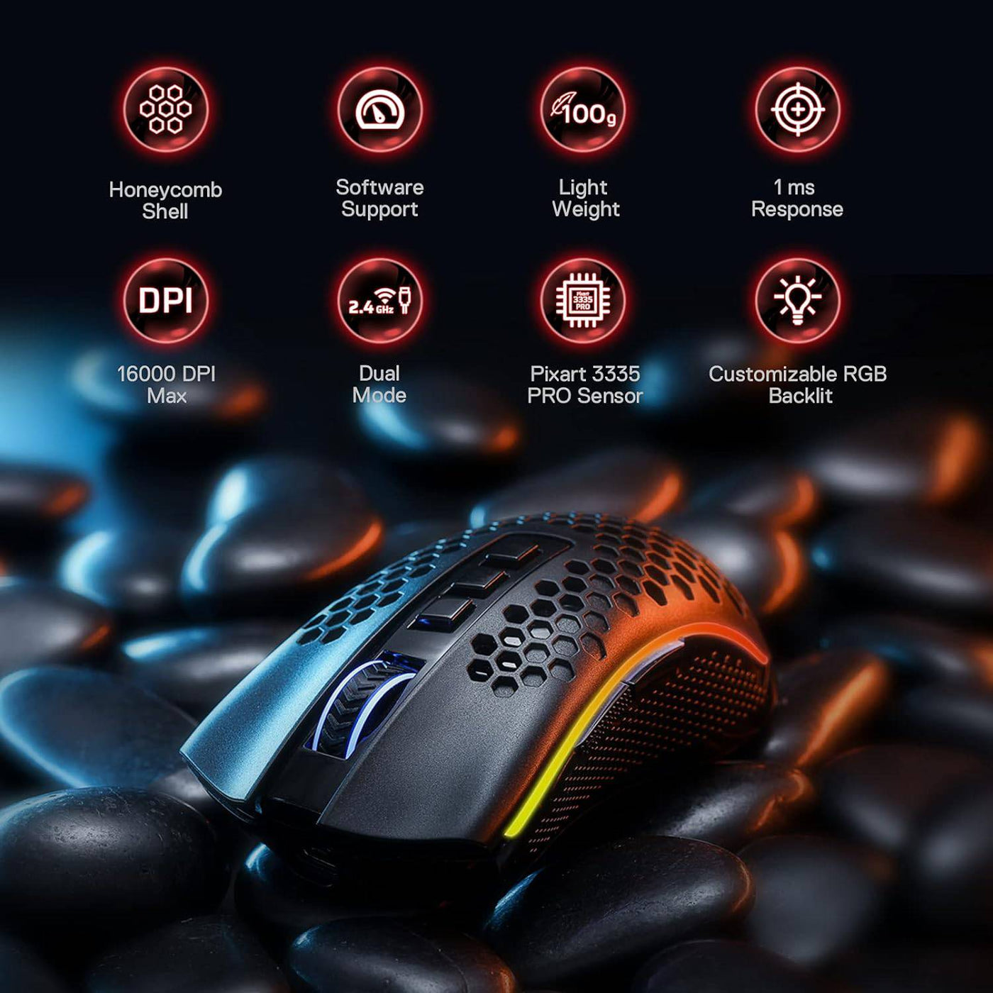 Mouse Redragon STORM PRO M808-KS Wireless RGB