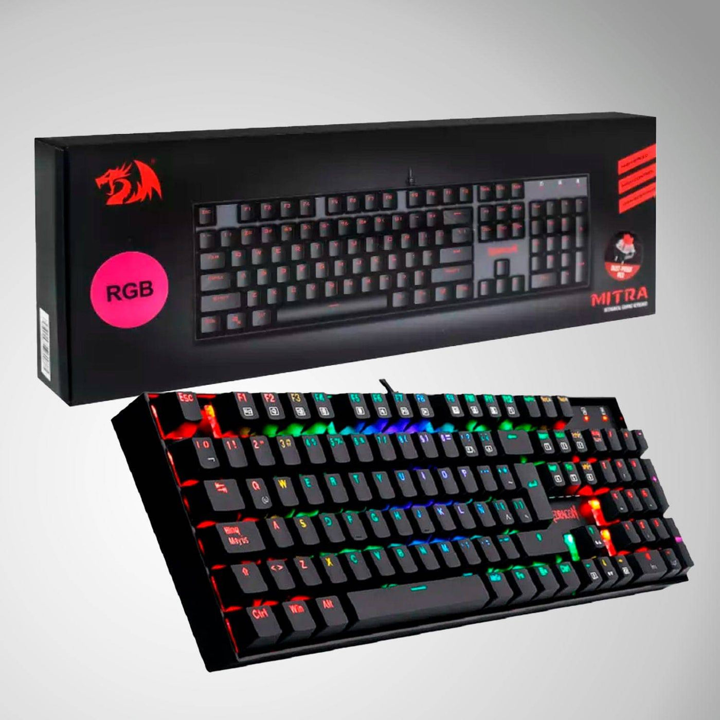 Teclado mecánico Redragon MITRA K551 RGB spanish red switch - Achorao