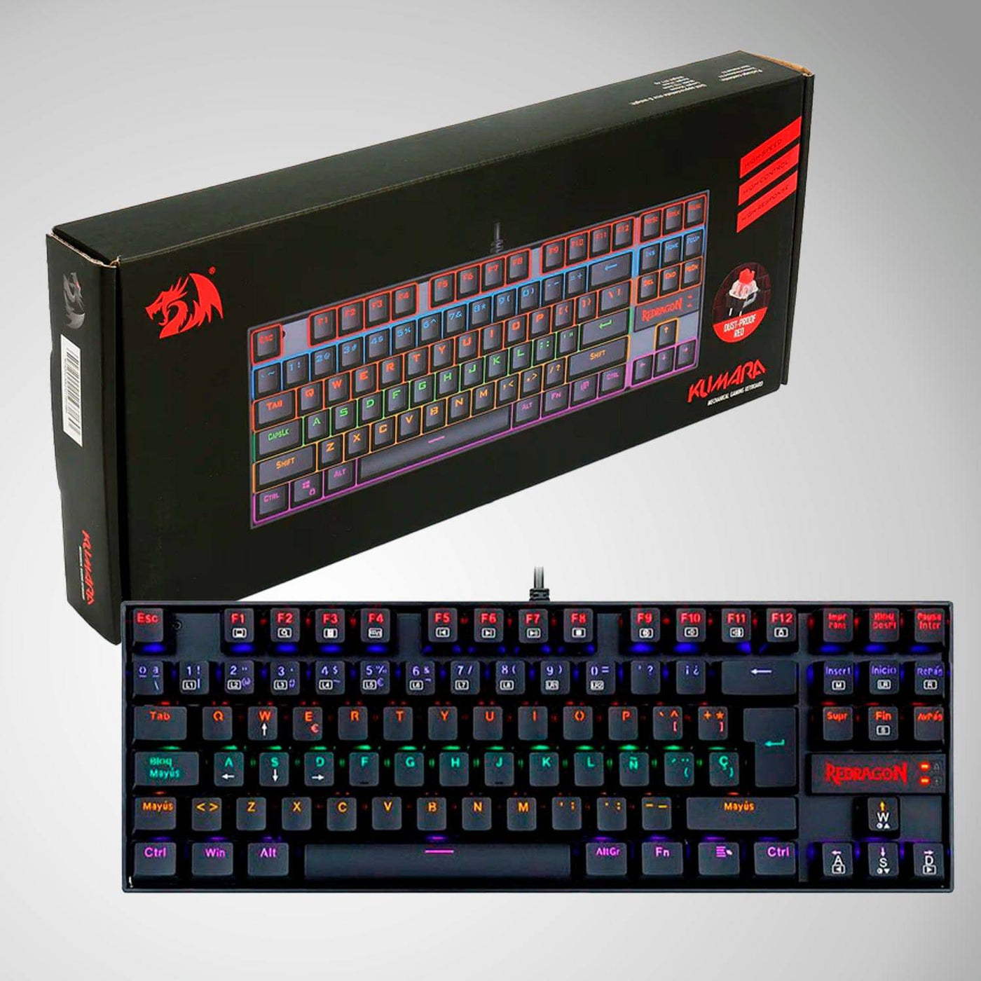 Teclado Gamer Redragon Kumara K552 TKL RAINBOW, Español - Achorao