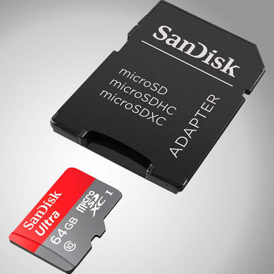 Tarjeta Sandisk Ultra Micro con Adaptador microSDXC a SD - 64GB - Achorao