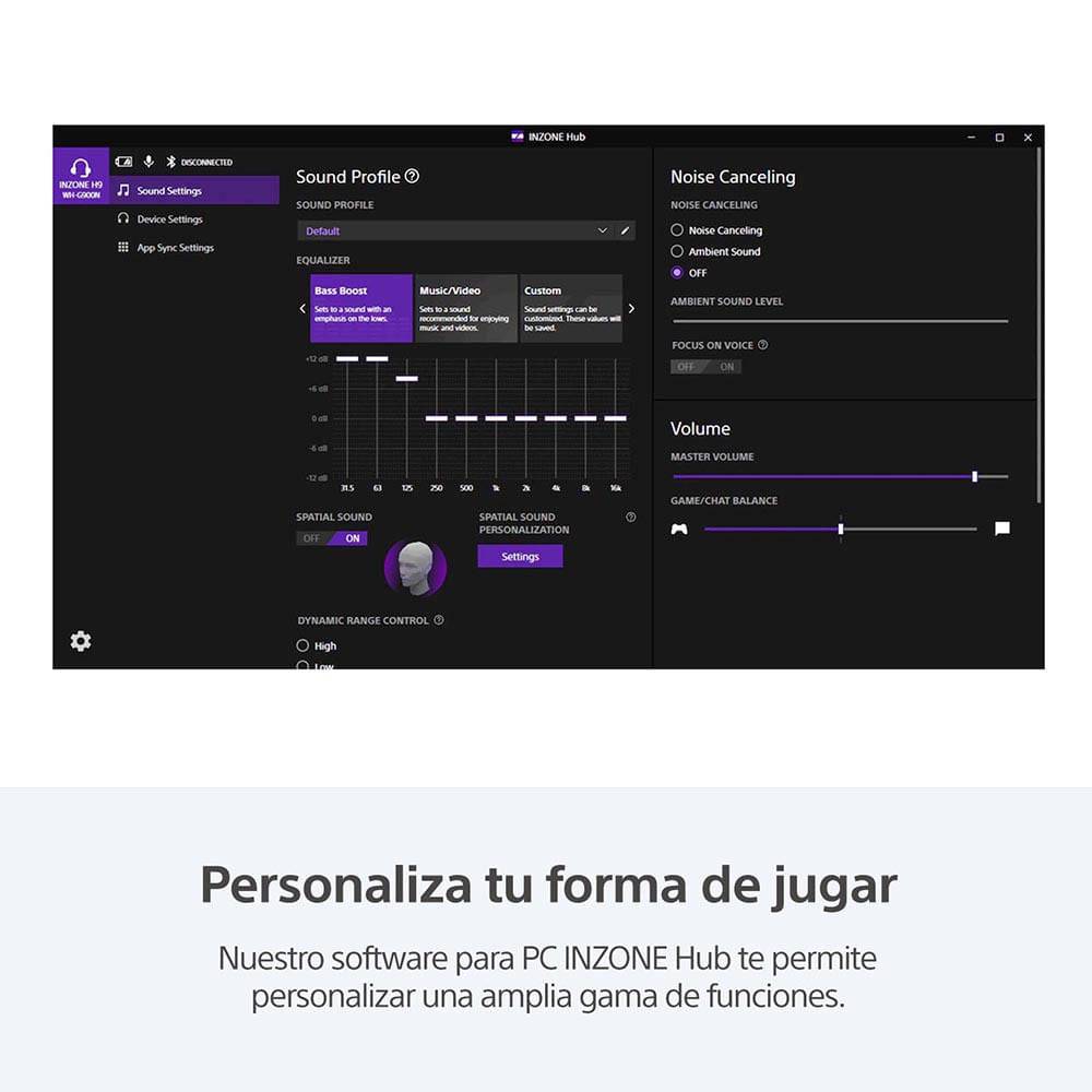 Audífonos inalámbricos SONY con micrófono y noise cancelling para juegos INZONE H9 (WH-G900N/WZ UC)