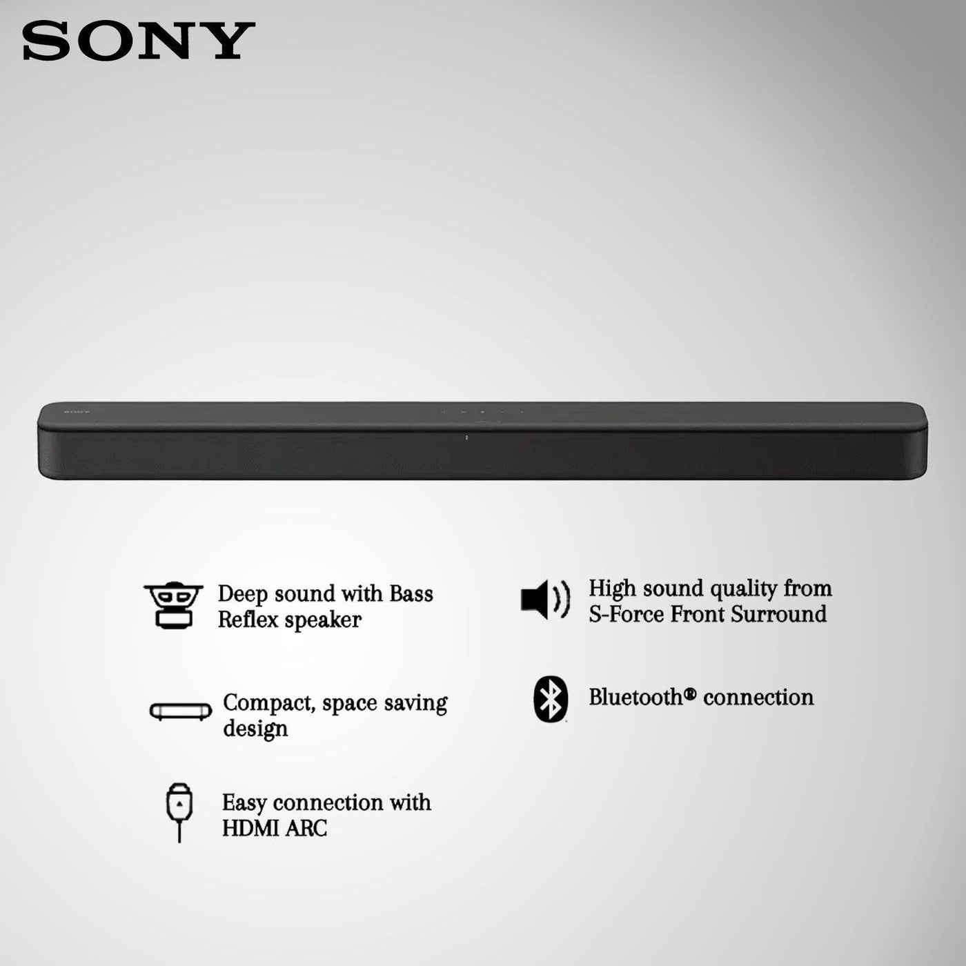 BARRA DE SONIDO SONY HT-S100F De 2 canales Con Bluetooth