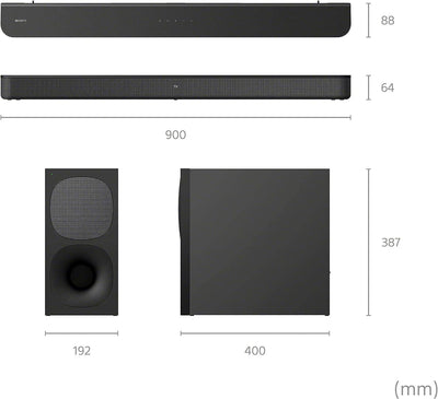 Barra de sonido Sony HT-S400 de 2.1 canales con potente subwoofer inalámbrico