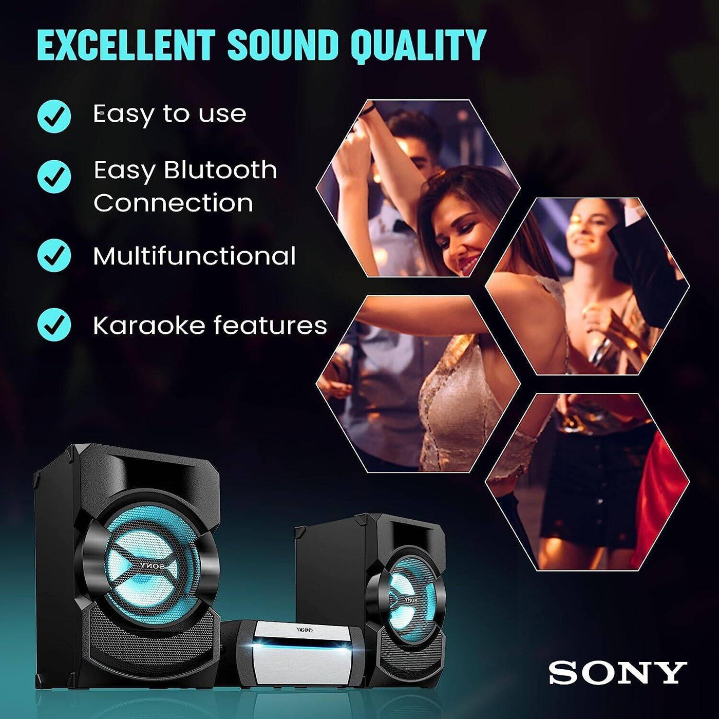 Equipo de sonido Sony SHAKE-X10D  Bluetooth | DVD | HDMI | Karaoke | NFC | Fiestable