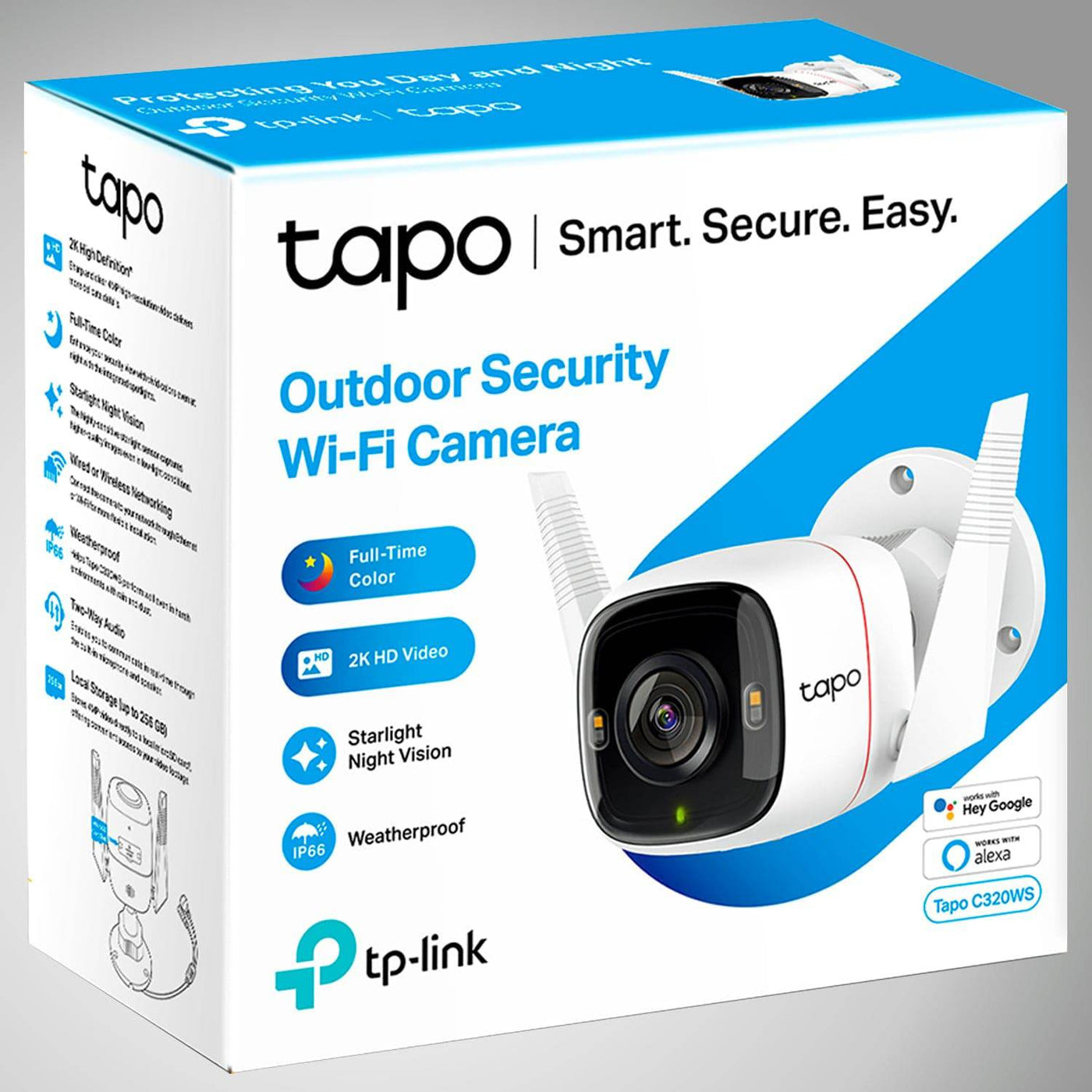 TP Link Tapo C320WS Cámara WiFi exteriores FULL COLOR(P163B) - Achorao