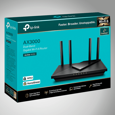 TP Link Archer AX55 Router AX3000 Gigabit Wi-Fi 6