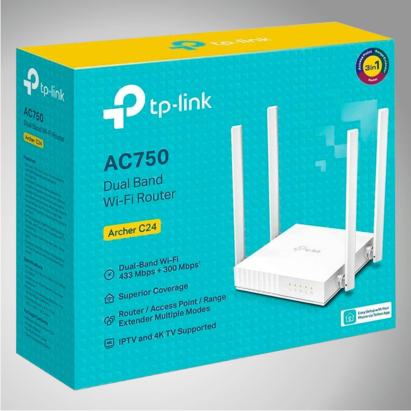 TP Link Archer C24 Router AC750 WiFi de Doble Banda