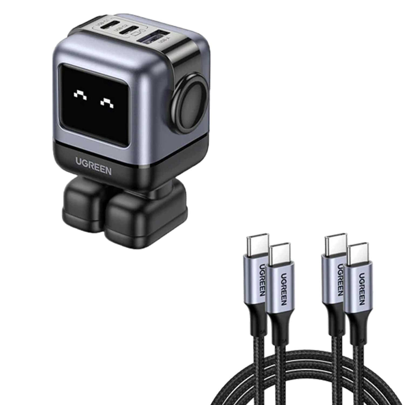 Adaptador/Cargador de corriente UGREEN Uno, USB-C 65W, Puertos 2 x USB-C / 1 x USB-A (CD361) - Achorao