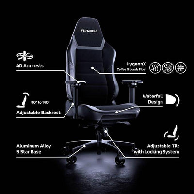 Silla gamer Vertagear PL6800 Silla ergonómica grande y alta para juegos con sistemas de asiento lumbar y VertaAir ContourMax