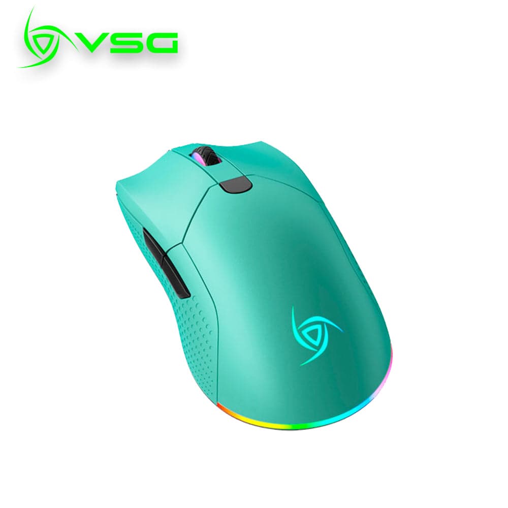 VSG Aurora Mouse Óptico Gamer Ambidiestro Ultraliviano, 6 Niveles de dpi, Gliders de Teflón, Botones Programables e Iluminación RGB, 72g