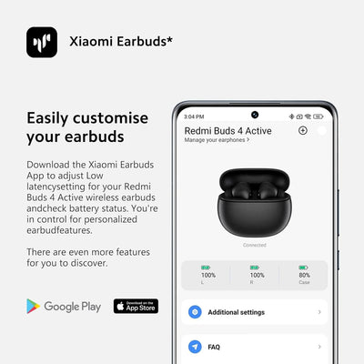 Audífonos inalámbricos Xiaomi Redmi Buds 4 Active Bluetooth, 28H batería, IPX4 Resistentes al Agua