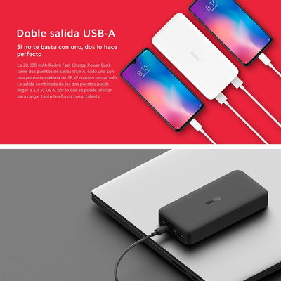 Xiaomi Redmi Powerbank Bateria Externa 20000mah Carga Rapida