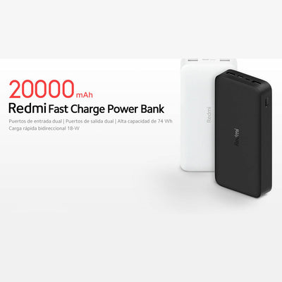 Xiaomi Redmi Powerbank Bateria Externa 20000mah Carga Rapida