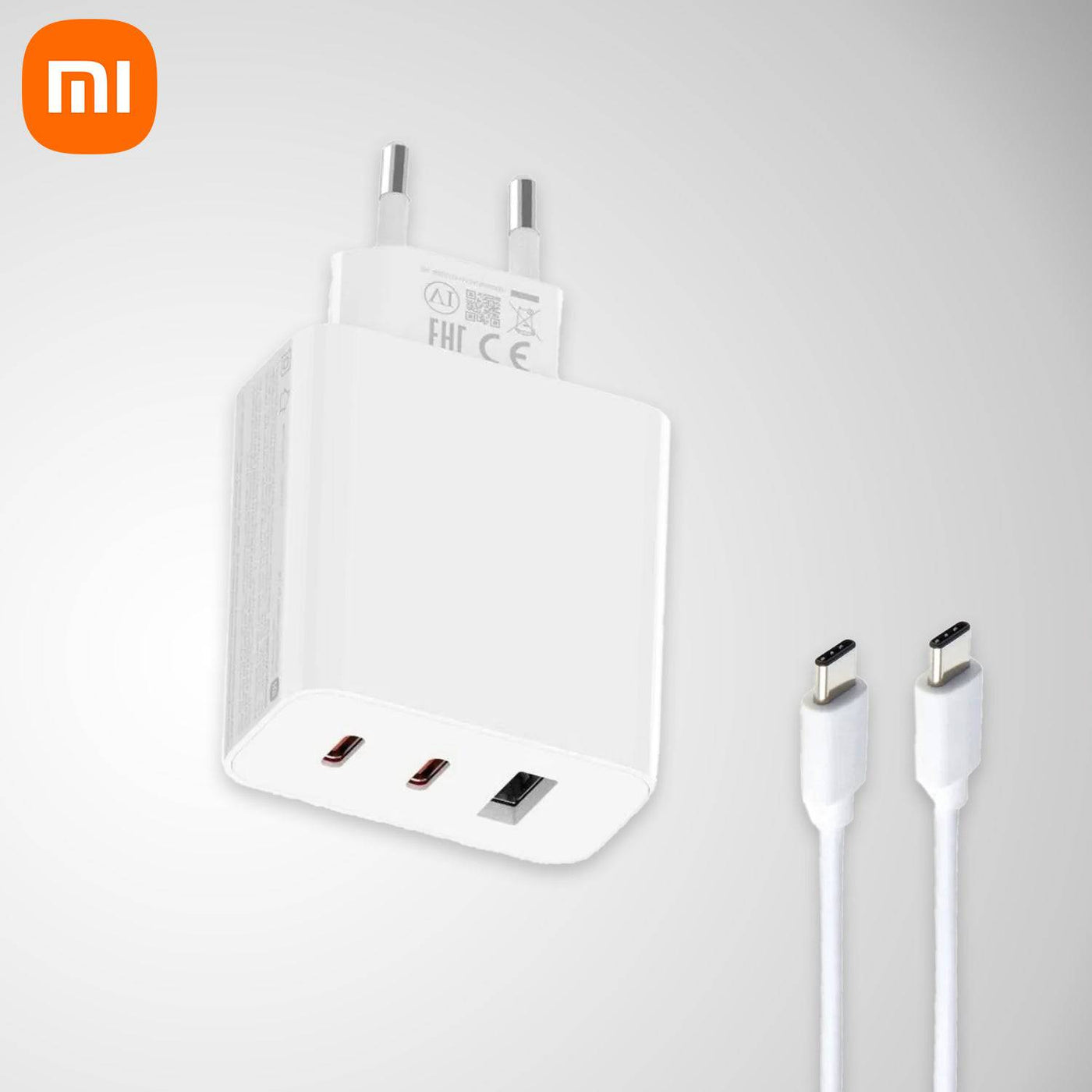 Cargador Xiaomi 67W GaN 2C1A Cargador de Pared para Smartphone USB-A 67W + Cable Tecnología de enfriamiento GaN (nitruro de galio)