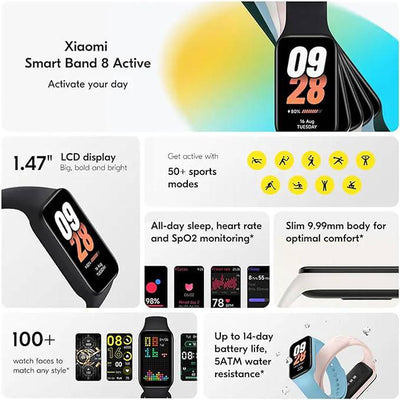 Xiaomi Smart Band 8 Active Fit Tracker pantalla LCD 1,47" - Achorao