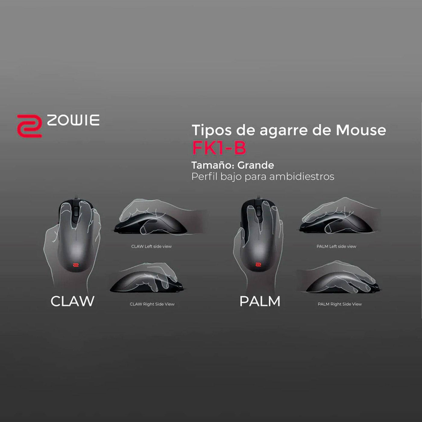 Mouse Gamer Benq Zowie FK1-B Low Latency Para Esports TALLA L(P163B)