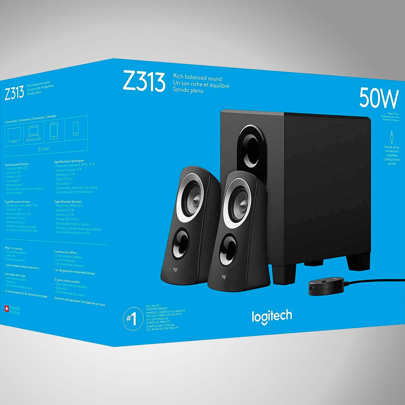 Comprá Speaker Para PC Logitech Z313 - Negro - Envios a todo el Paraguay
